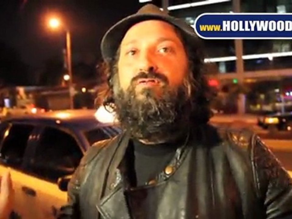 Mr Brainwash Arrives at Trousdale Covered in Paint