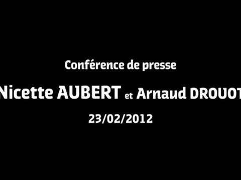 Conférence de presse de Nicette Aubert et Arnaud Drouot