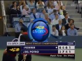 US Open 2009 Final - Federer vs Del Potro - 2 Monster Forehands by Del Potro (HD)