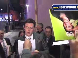 Cory Monteith Meets Fans, Paps at Jimmy Kimmel Live