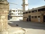 فري برس  حلب الأتارب المحتلة   سيارة محروقة لأحد المواطنين و حظر التجول 24 2 2012