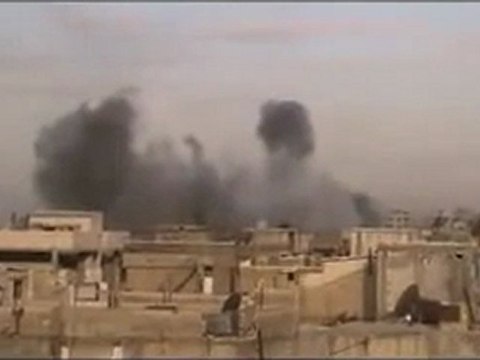 فري برس باباعمرو القصف على الحي لحظة سقوط الصواريخ 24 2 2012