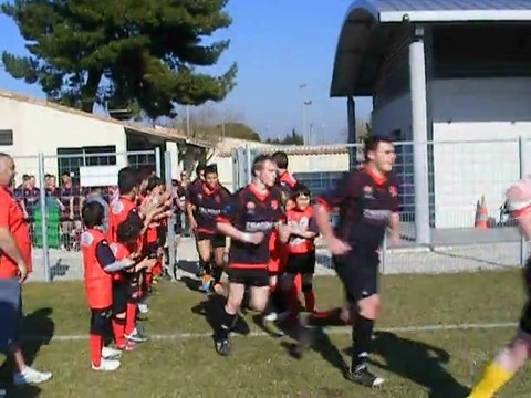 l'ecole de rugby etait là pour encourager les juniors le 25/02