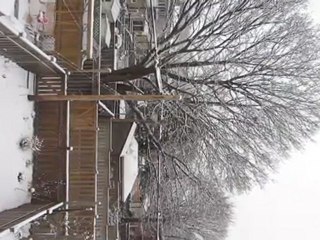 neige dans le jardin et chez les voisins
