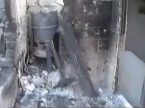 فري برس استهداف خزانات المياه في حمص الحميدية 26 2 2012