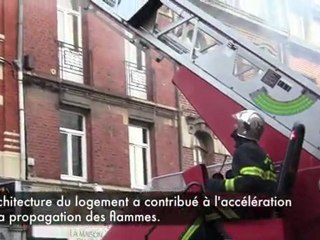 Cambrai: Un immeuble détruit en quelques minutes par les flammes