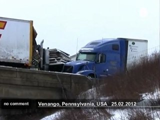 Three dead in huge highway pile-up in the US - no comment
