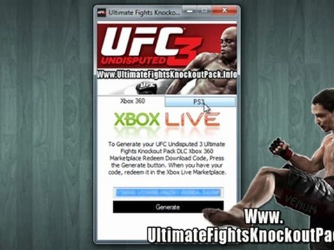 UFC Undisputed 3 Ultimate Fights Knockout Pack DLC Free Xbox 360 - PS3