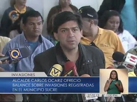 Alcalde Carlos Ocariz reporta 45 invasiones en el municipio Sucre