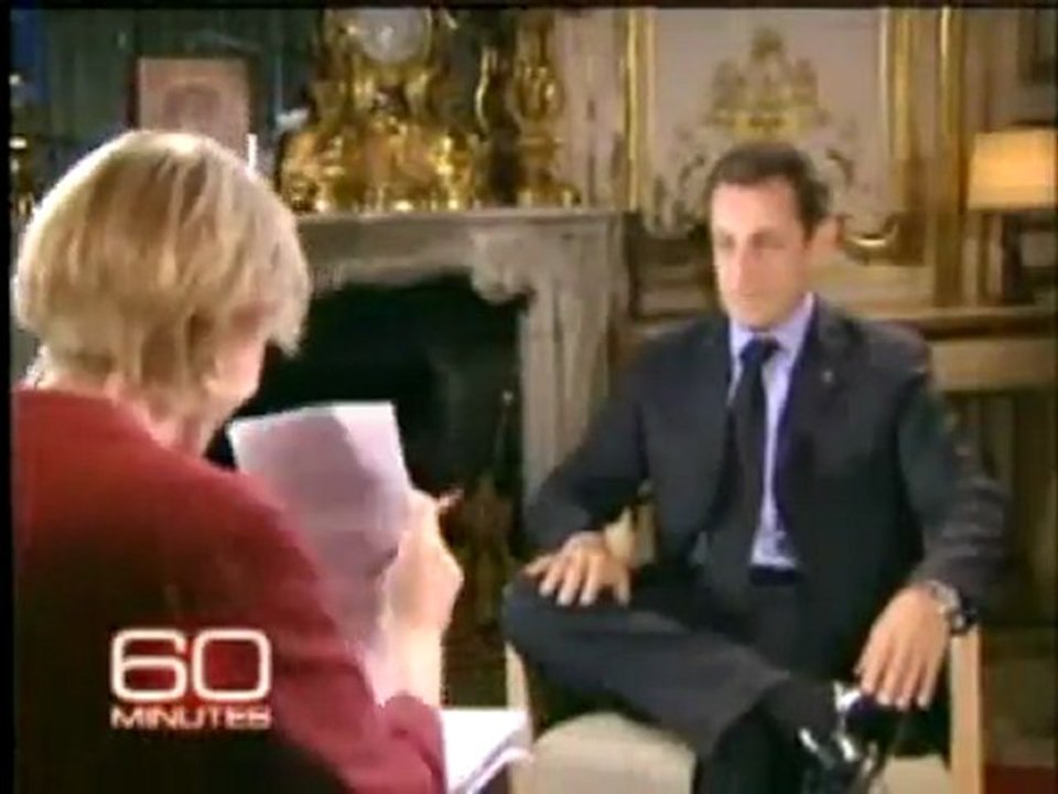 Nicolas Sarkozy - Quitte le plateau aprés une question déplaisante sur CBS