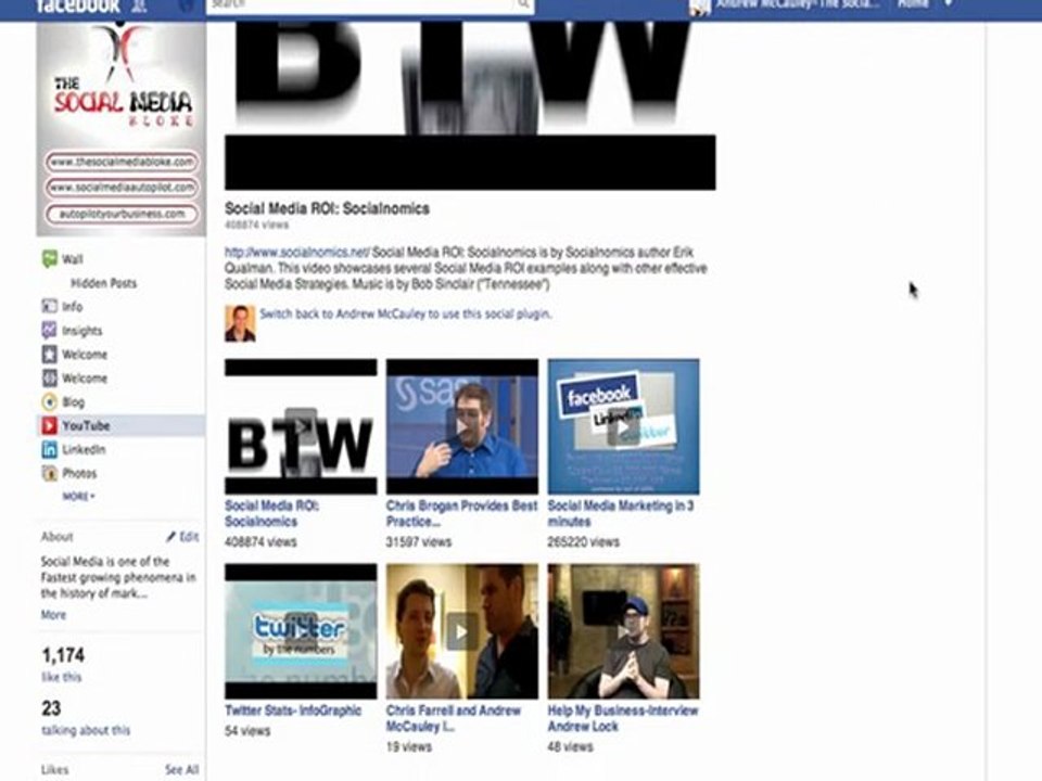 Youtube Involver App for Facebook Page