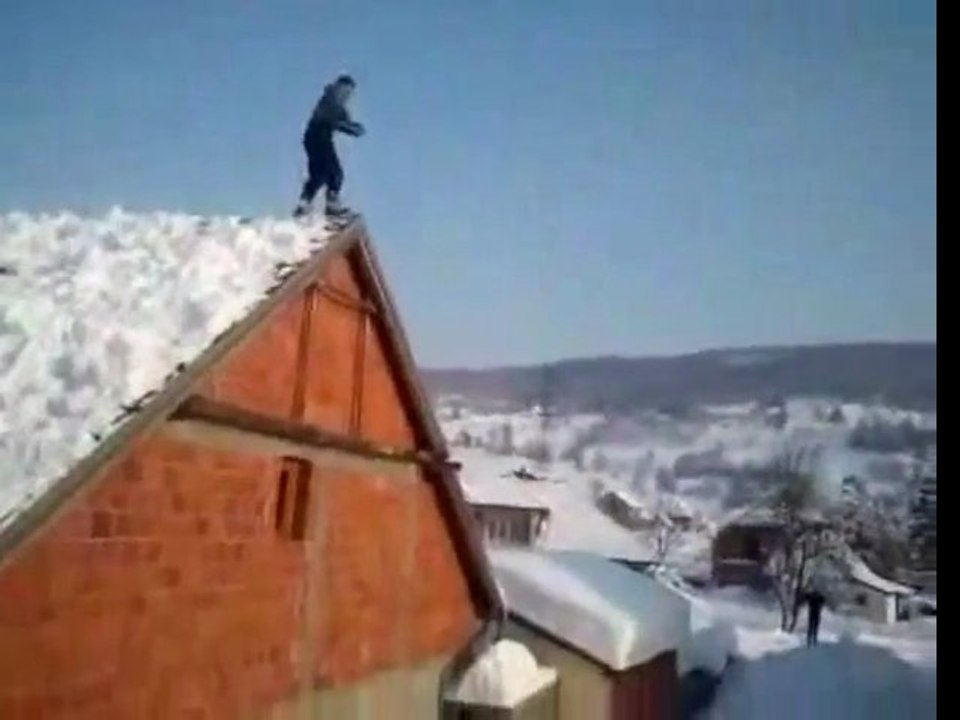 Crazy Guy Jumps From Roof