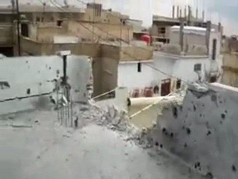 فري برس حماه المحتلة تعرض منازل الأهالي للقصف حلفايا 27 2 2012