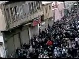 فري برس كفرسوسة مقطع رائع يظهر حشود المشييعين  الله أكبر يا شام 28 2 2012