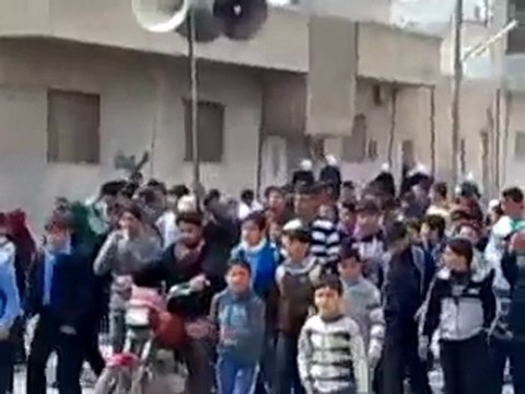 فري برس ريف دمشق ضمير مظاهرة طلابية 2012 2 28