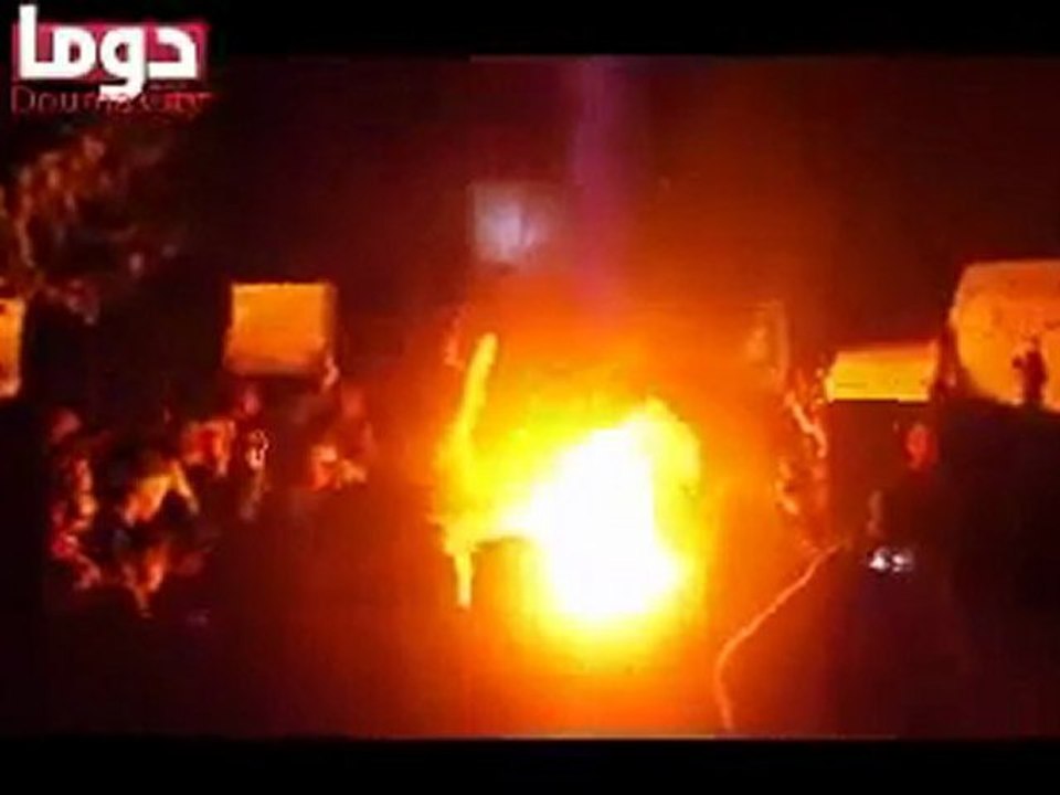 فري برس دوما  جمعة   سننتفض لأجلك يا بابا عمر   مظاهرة  28 2 2012