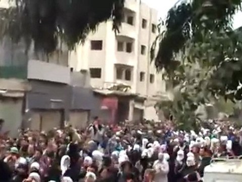 فري برس دمشق كفرسوسة المظاهرة التي انطلقت بعد دفن الشهيدين 28 2 2012 ج4