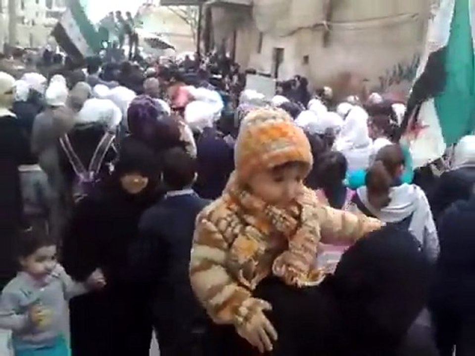 فري برس دمشق برزة البلد مظاهرة طلابية 28 2 2012 ج1