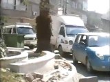 فري برس غوطة دمشق  سقبا حاجز أمني ودبابة بساحة المحطة 6 3 2012