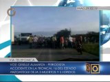 Accidente de tránsito múltiple en Anzoátegui deja 3 fallecidos y 5 heridos