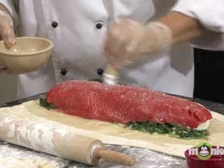 Salmon En Croute with Goat Cheese and Spinach