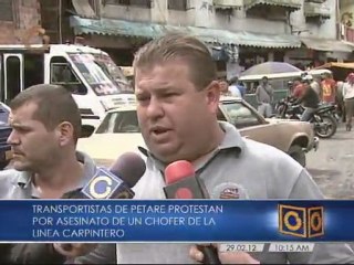 Transportistas protestaron en Petare por asesinato de compañero