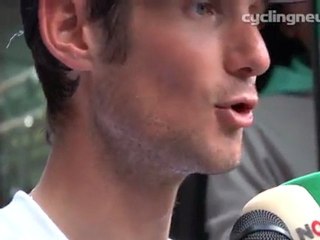 Frank Schleck talks after Tour de France stage 20 timetrial.