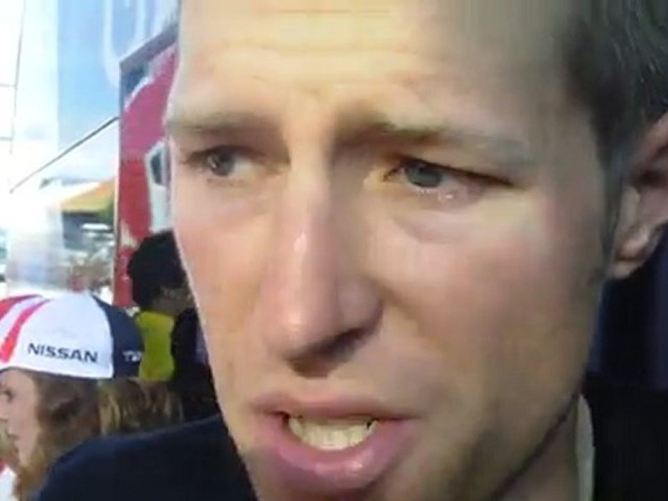 Ryder Hesjedal speaks after stage 9 of the 2011 Tour de France