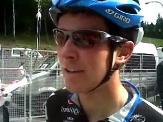 Peter Stetina talks after the Nevegal time trial at the 2011 Giro d'Italia