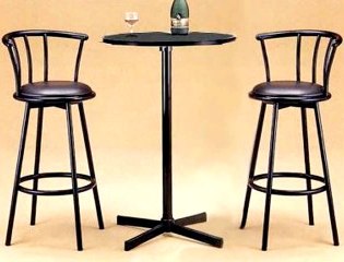 Black Round Pub Table