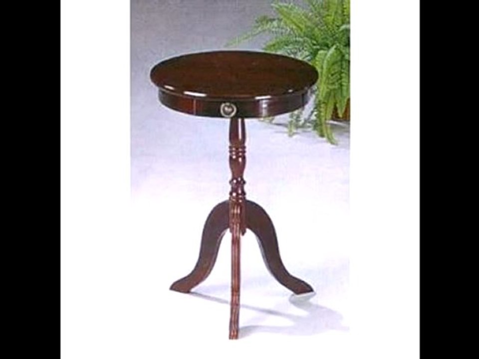 Round Wood End Table
