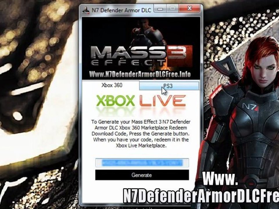 Mass Effect 3 N7 Defender Armor DLC Codes Free Giveaway