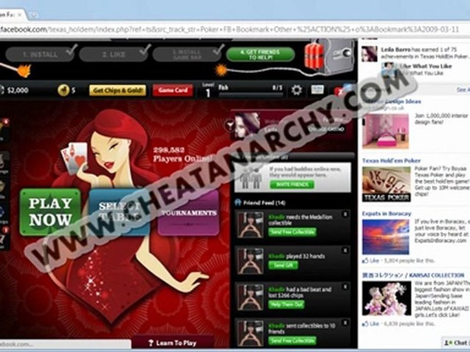 Facebook Texas Hold em Poker chip Hack update 2012