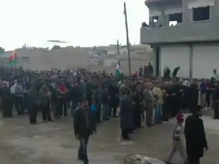 فري برس مقطع واضح لمظاهرة سرى كانيه الاربعاء 29 2 2012