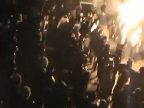 فري برس دمشق كفرسوسة مظاهرةجامع الهادي رداعلى مجزرة النعيم 29 2 2012