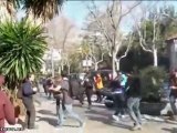 Enfrentamientos entre mossos y estudiantes en Barcelona