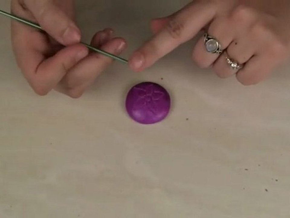 Polymer Clay TV Backfilling Baked and Carved Pendant