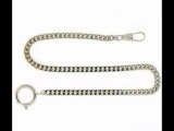 Pocket Watch Chain Fob Curb Link Design Silver-Tone 14