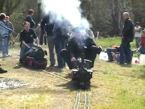 Baureihe U verläßt den Bhf des Dampfbahnclub Sprockhoevel