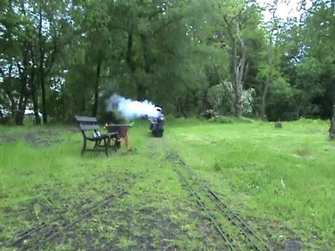 Baureihe U auf fünf Zoll Schienen fährt in den Bahnhof