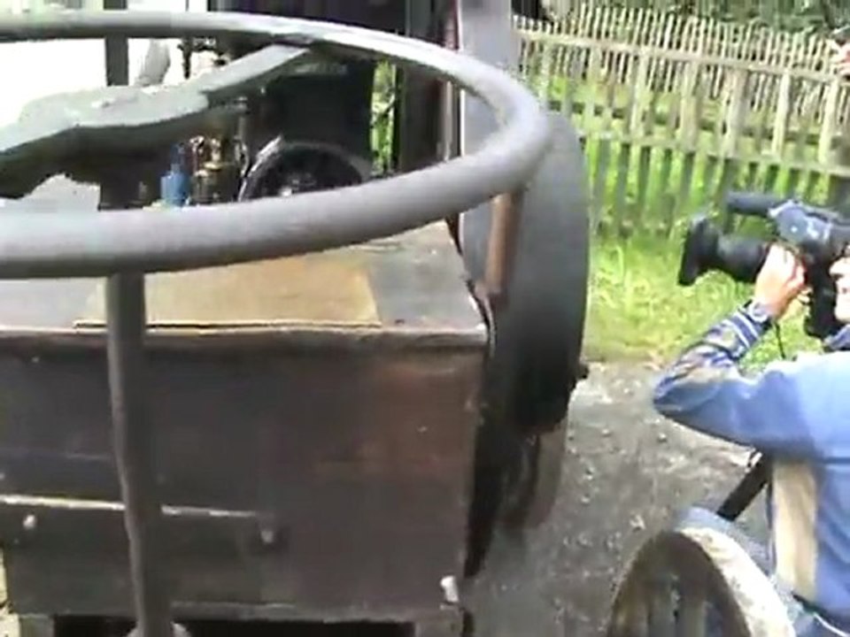 Standlokomobile mit Deutz E12/d Gasöl - Normalbenzin Motor von 1907 auf Eigenbaufahrgestell 02