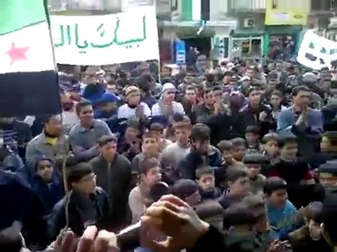 فري برس ادلب جسرالشغور دركوش مظاهرة حاشدة نصرة لبابا عمرو 1 3 2012 ج1