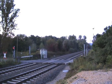 BR 425 von Bad Honnef kommend auf dem Weg nach Linz am Rhein beim Rheinbreitbacher Bahnübergang