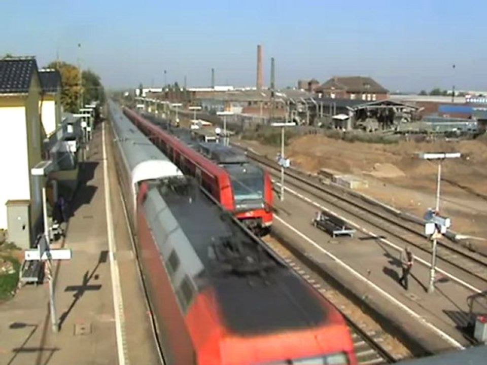 Bahnhofsbetrieb in Sechtem mit BR 425, BR 101 und einem Hund