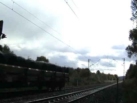 BR152 mit Drahtrollenzug nach Köln-Bonn bei Rheinbreitbach