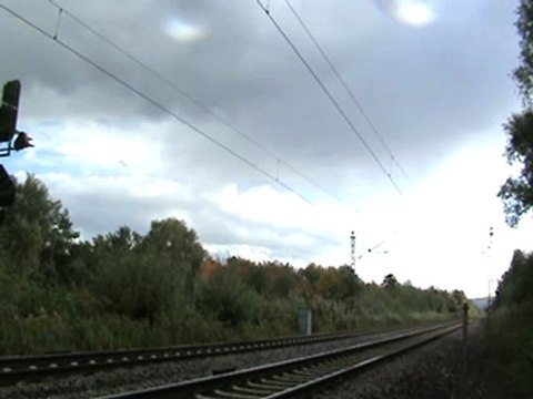 A Class 66 is heading with high speed towards Bonn-Cologne at the Rhine-Line in Germany