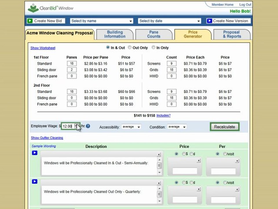 Window Cleaning Bidding Module - CleanBid.net