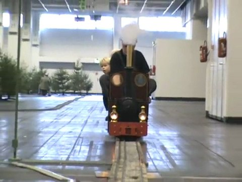 Echtdampfhallentreffen EDHT Köln 2008 Publikumszug mit Publikum und B-Kuppler auf siebeneinviertel Zoll Spur