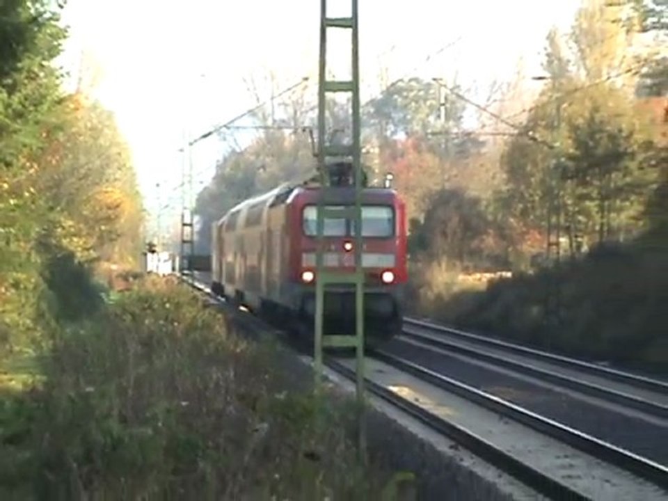 Zwei BR143 und Dostos als Sandwich nach Linz am Rhein bei Rheinbreitbach