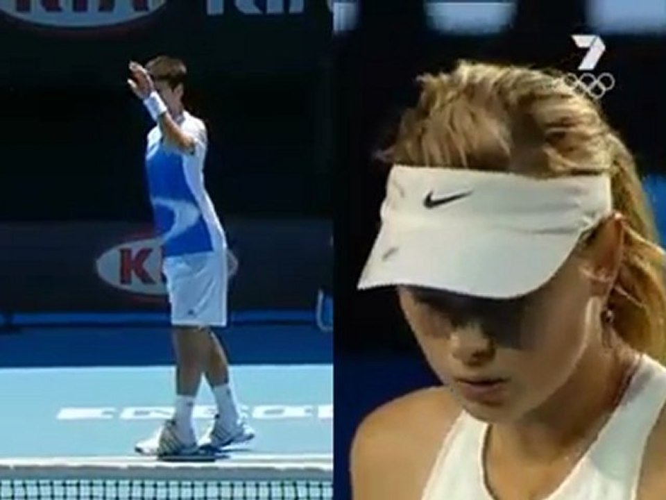 Novak Djokovic imitates Maria Sharapova